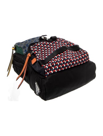 Prada Enameled Metal Triangle Backpack