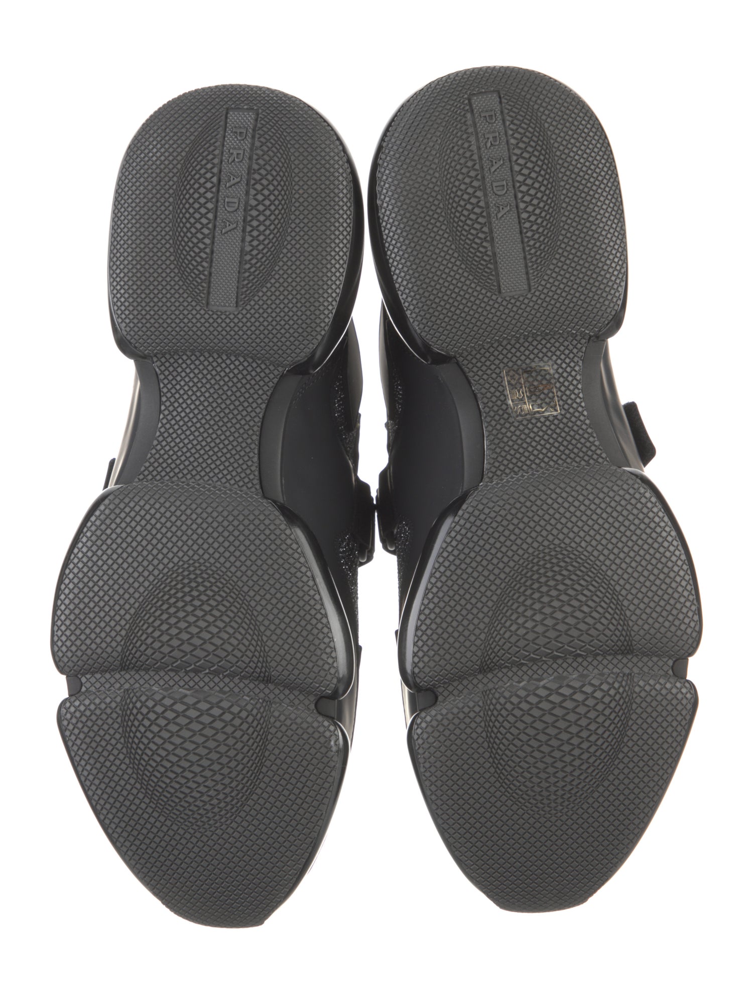 Prada Printed Glitter Accents Athletic Sneakers