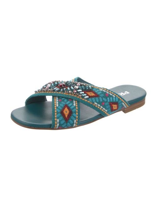 Prada Printed Crystal Embellishments Slides