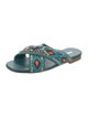 Prada Printed Crystal Embellishments Slides