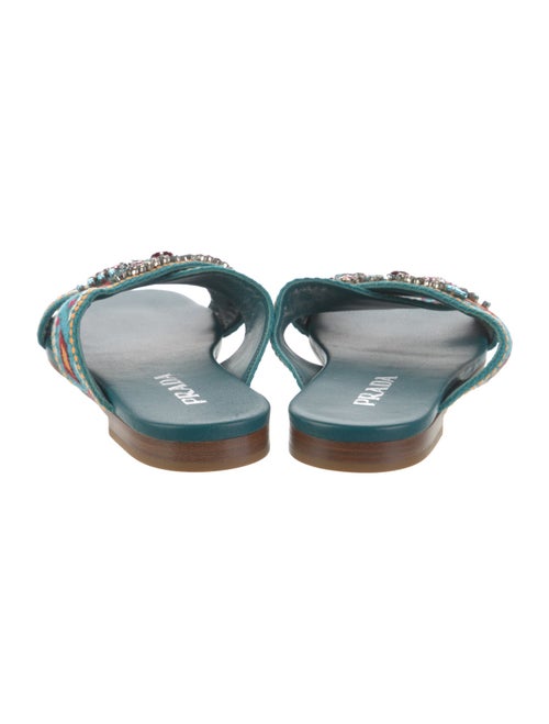Prada Printed Crystal Embellishments Slides