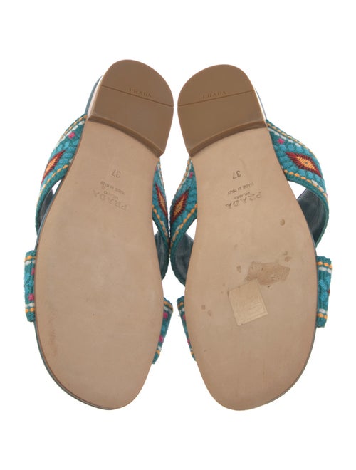 Prada Printed Crystal Embellishments Slides