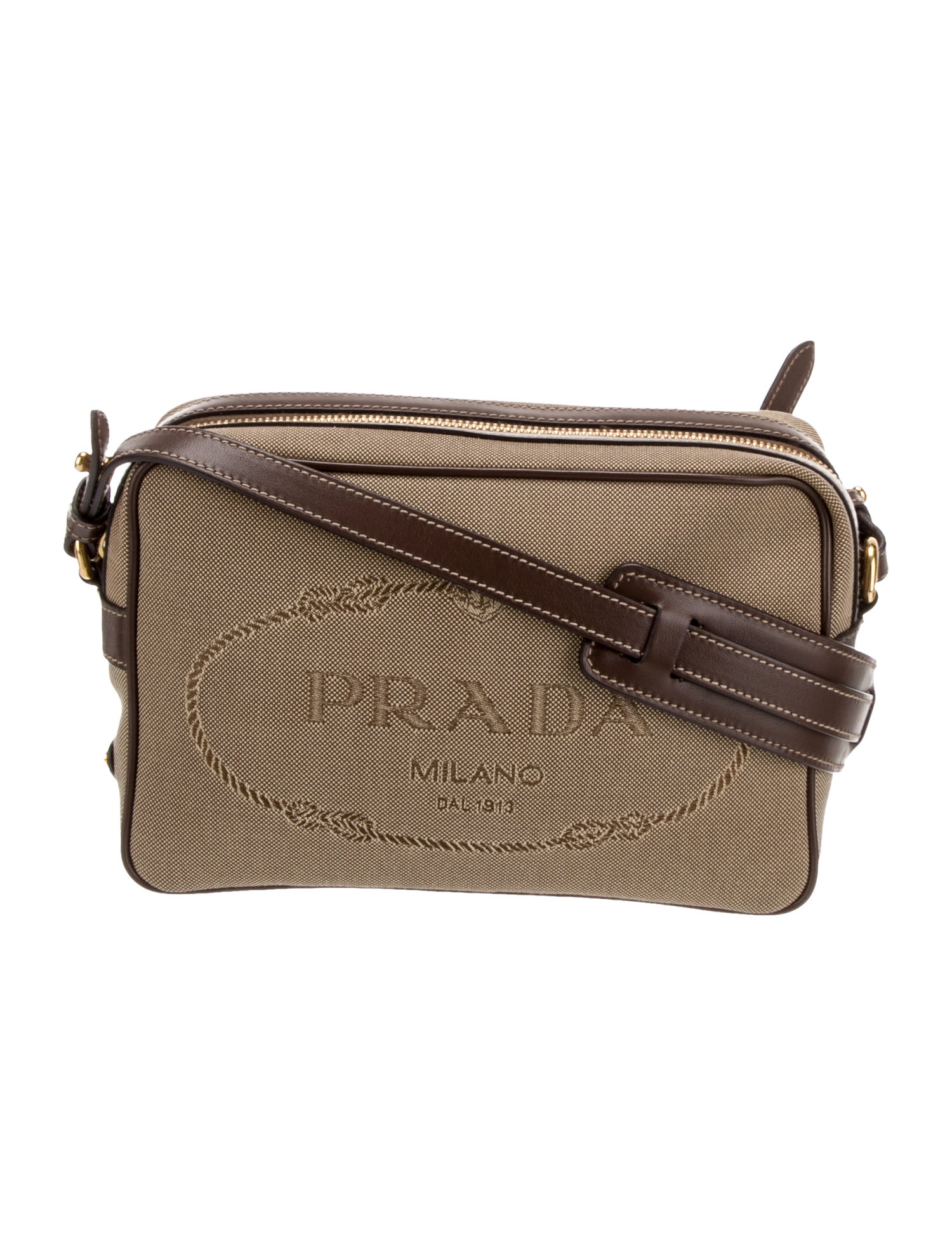 Prada Enameled Metal Triangle Logo Jacquard