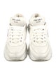 Prada Enameled Metal Triangle Leather Sneakers