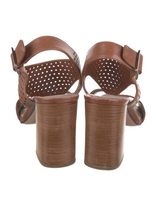 Prada Leather Lasercut Accents Slingback Sandals