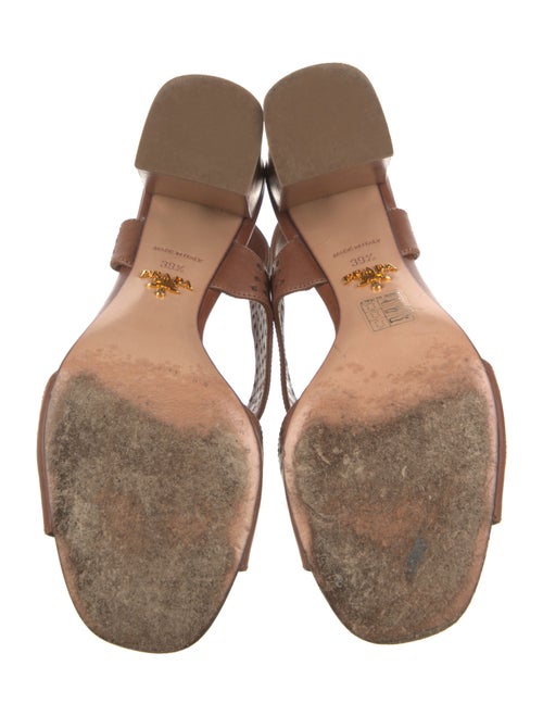 Prada Leather Lasercut Accents Slingback Sandals