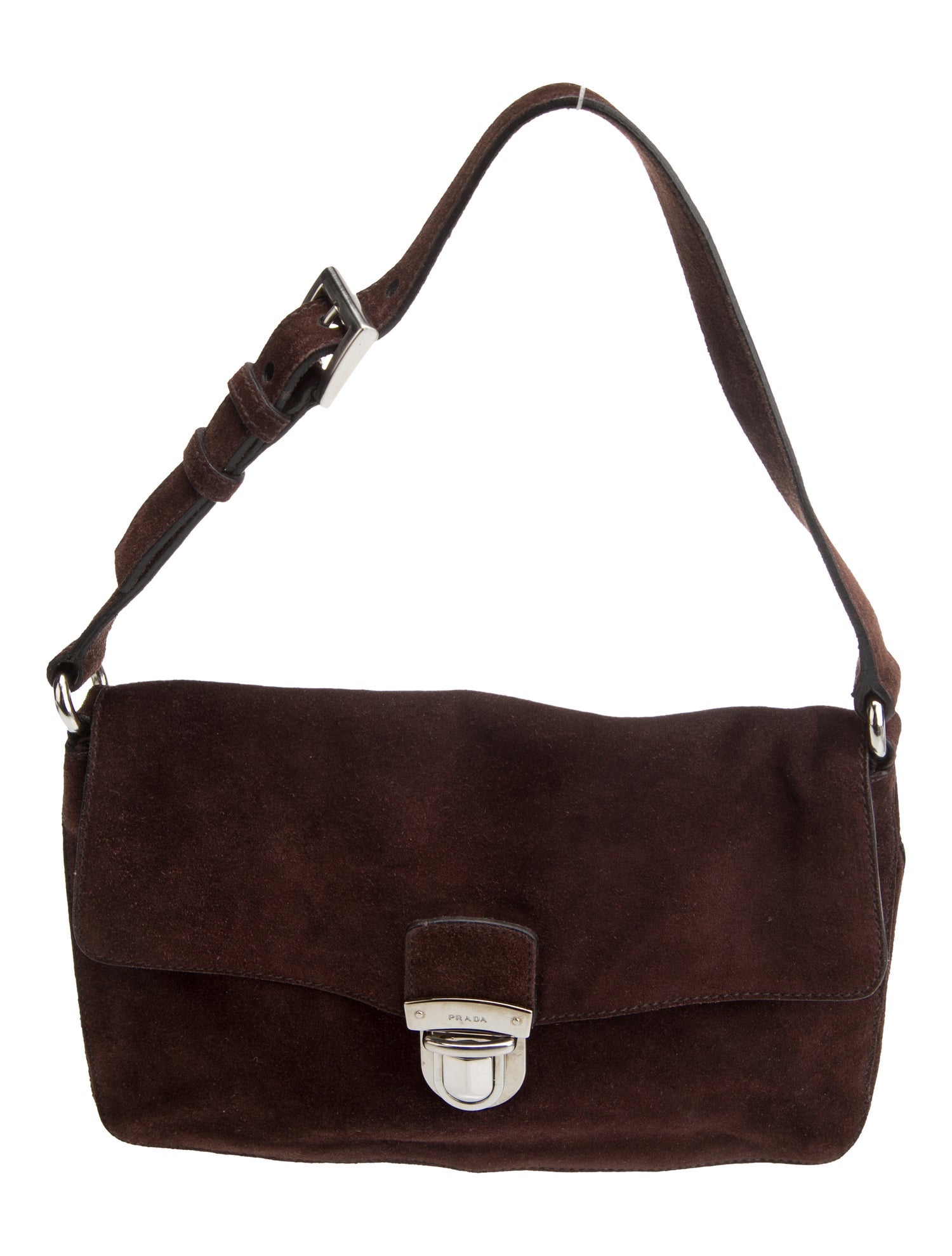 Prada Enameled Metal Triangle Top Handle Bag