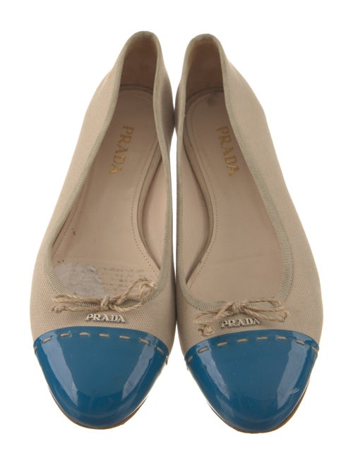 Prada Canvas Colorblock Pattern Ballet Flats