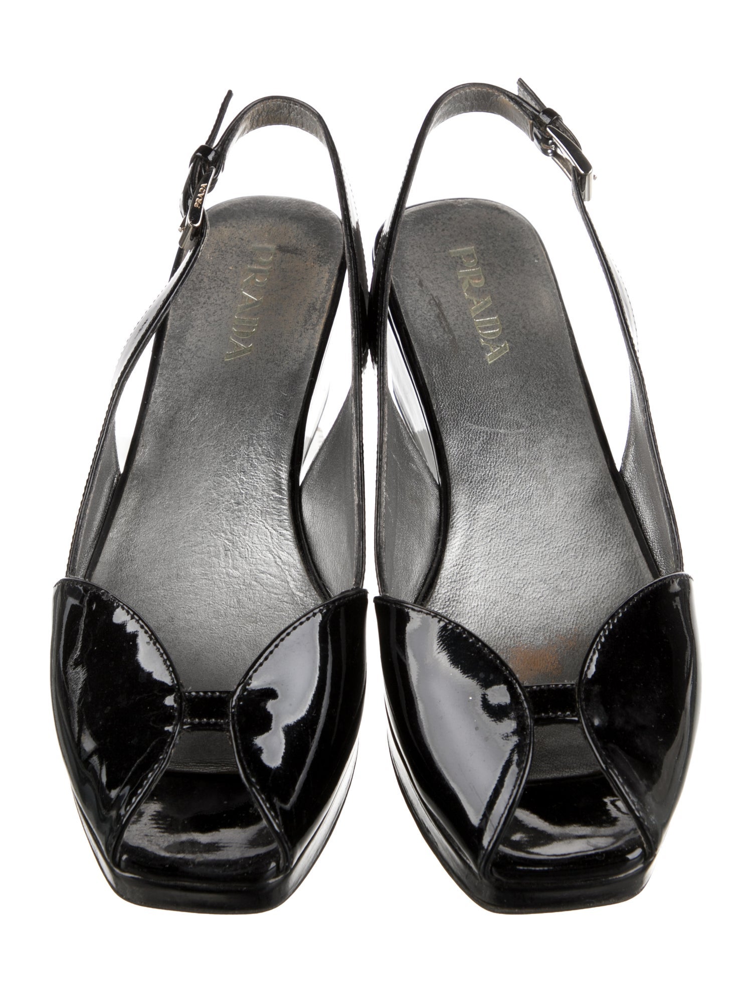 Prada Patent Leather Slingback Sandals