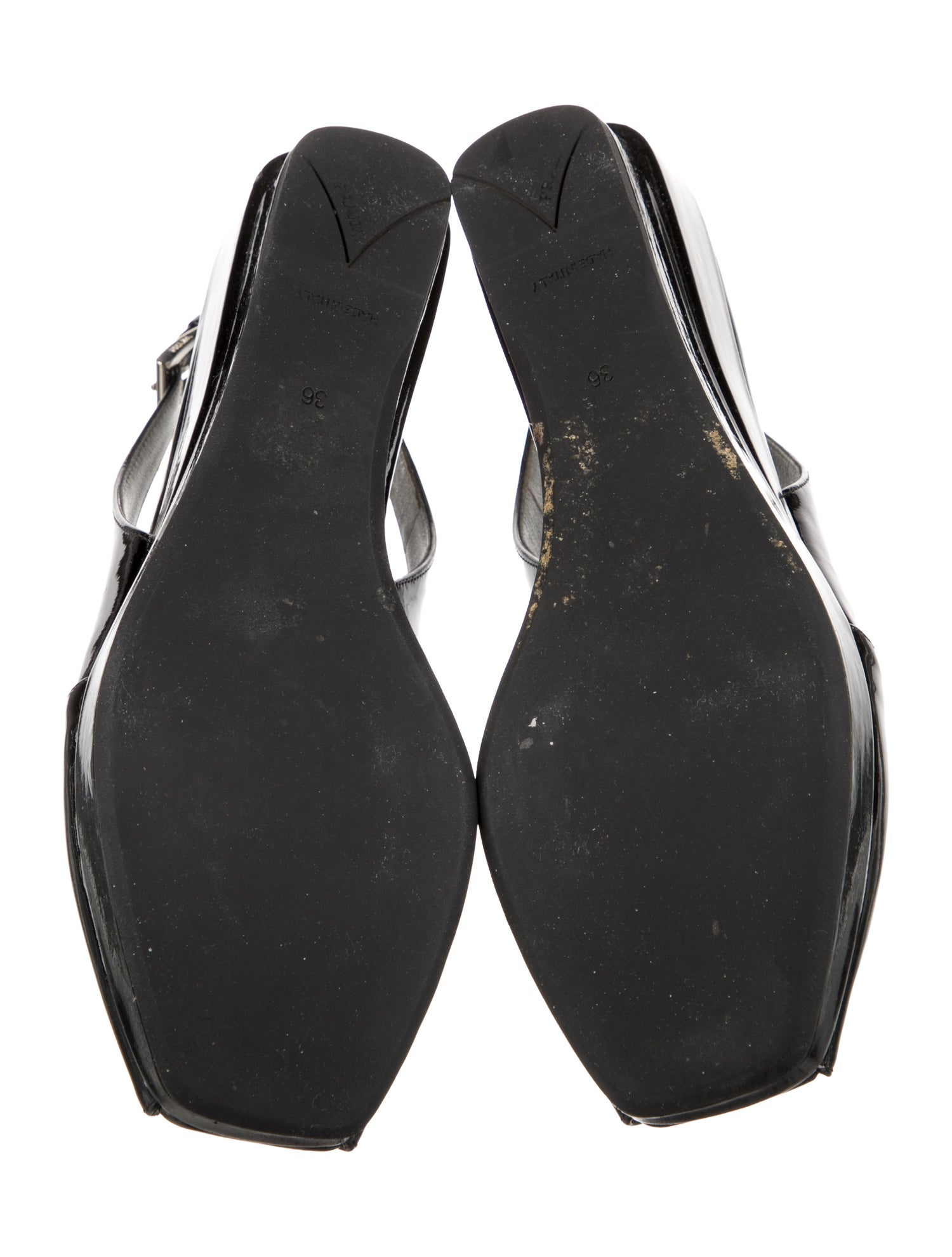 Prada Patent Leather Slingback Sandals