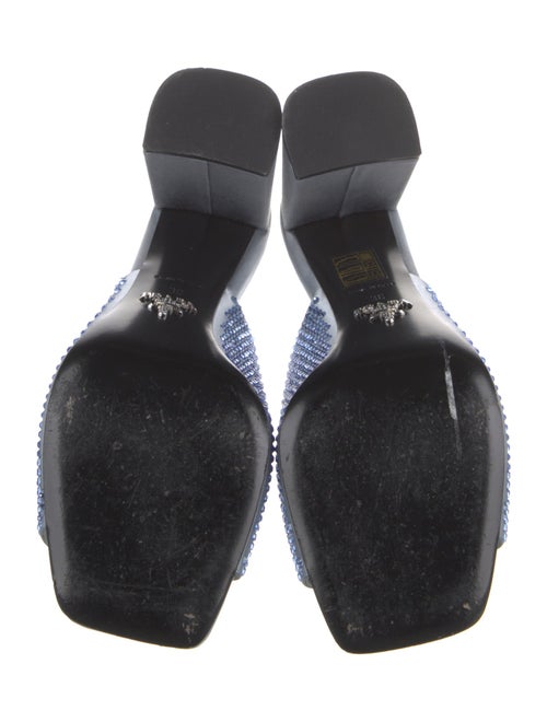 Prada Satin Crystal Embellishments Slides