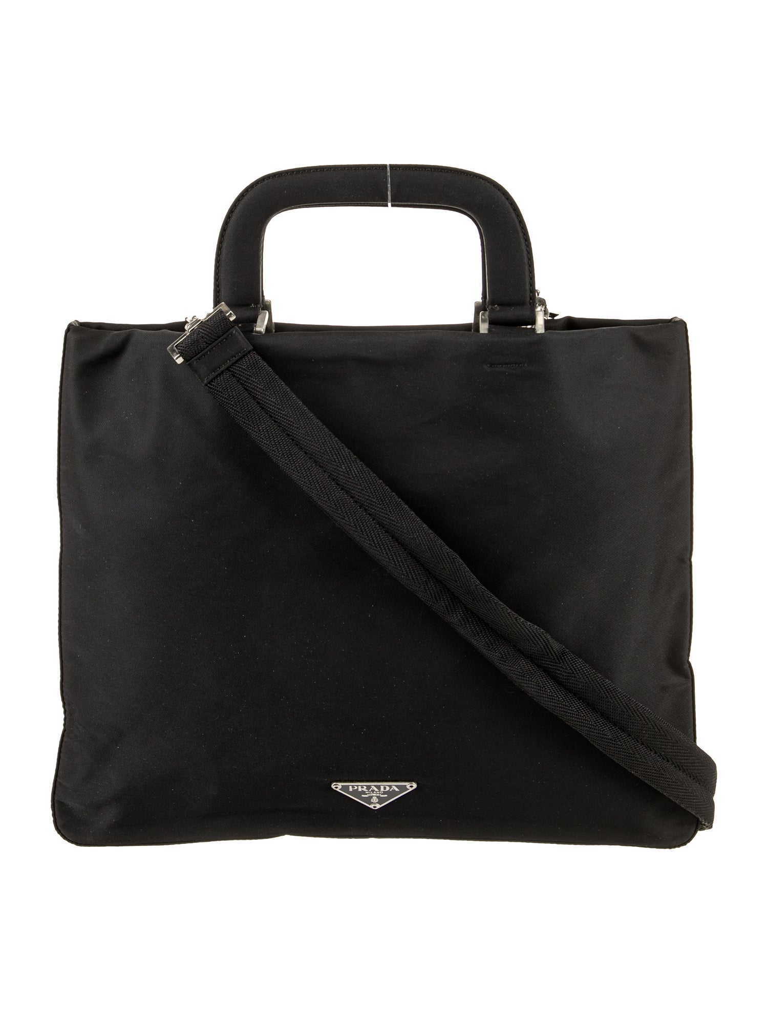 Prada Saffiano Leather Vintage Tessuto Handle Bag Vintage