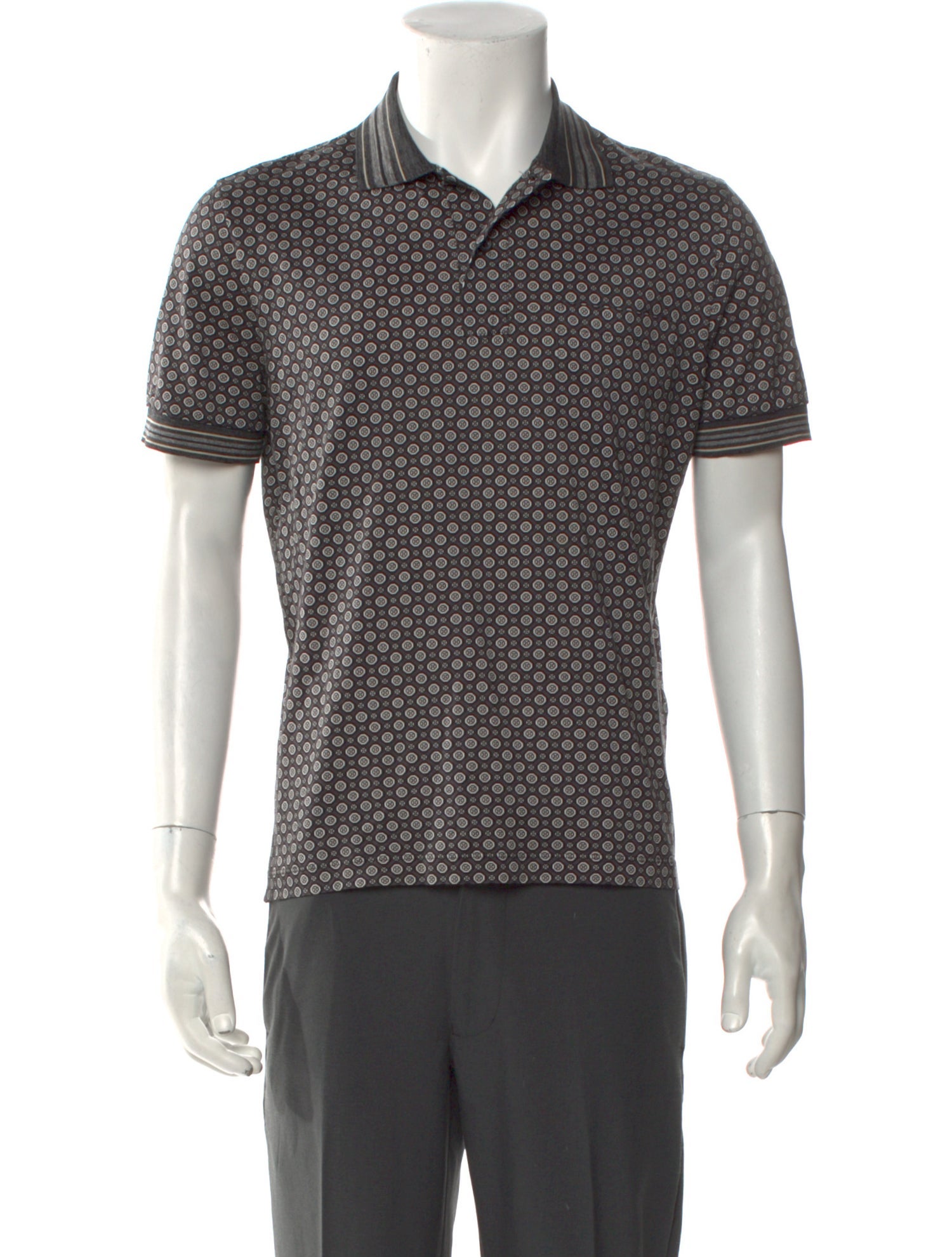 Prada 2014 Polka Dot Print Polo Shirt