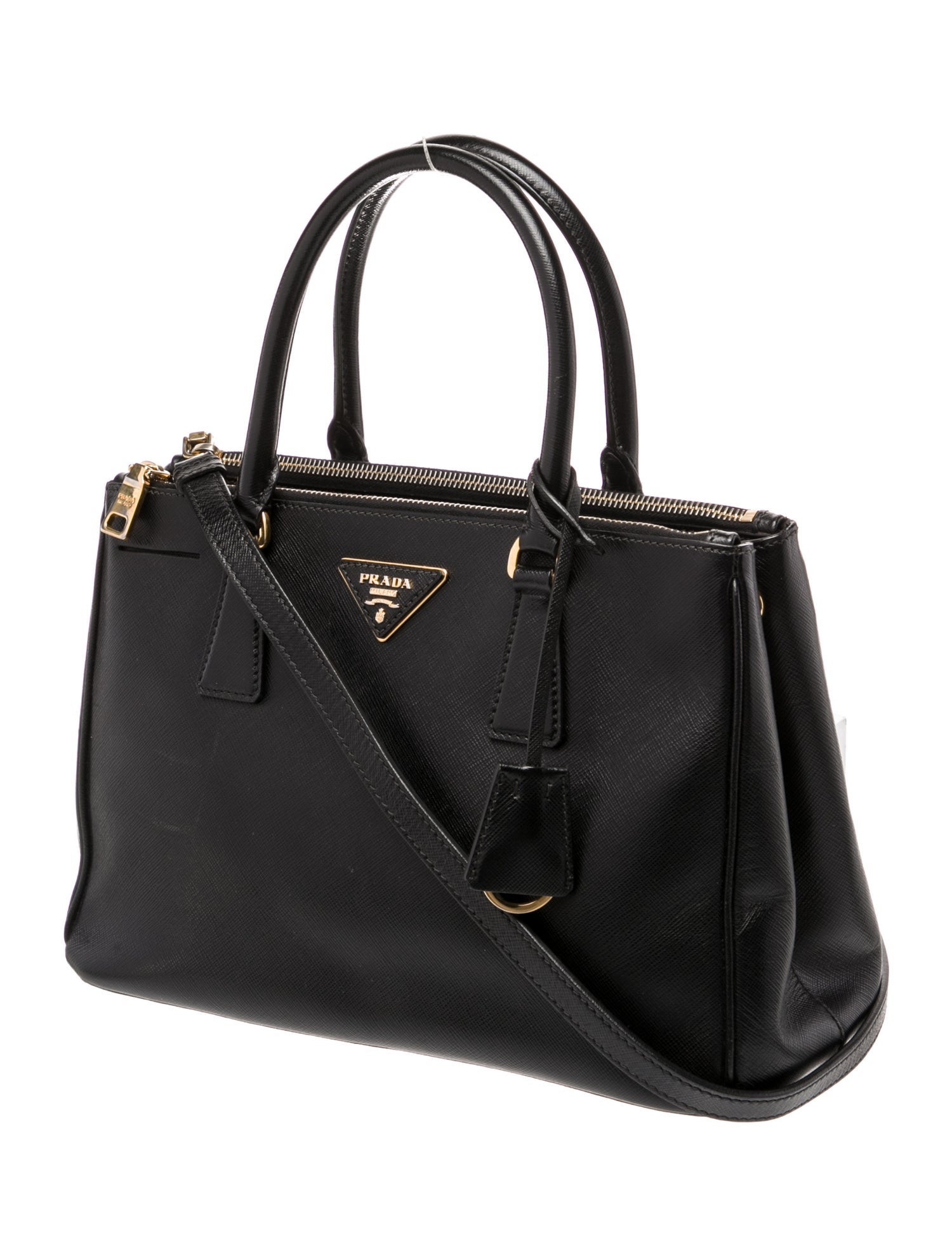 Prada Saffiano Lux Leather Galleria Double Zip Small