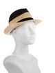 Prada Stripe Straw Fedora