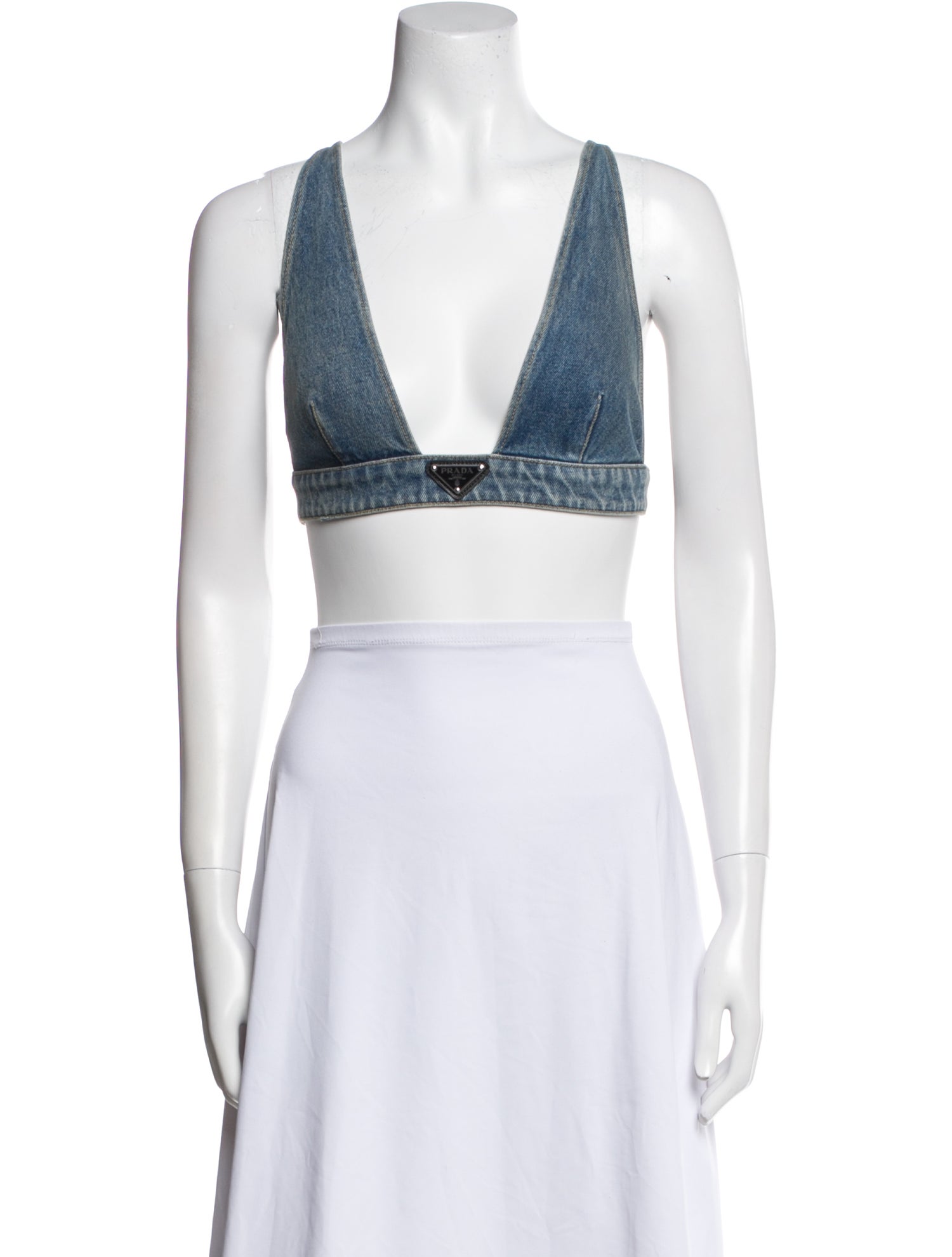 Prada 2021 V-Neck Crop Top