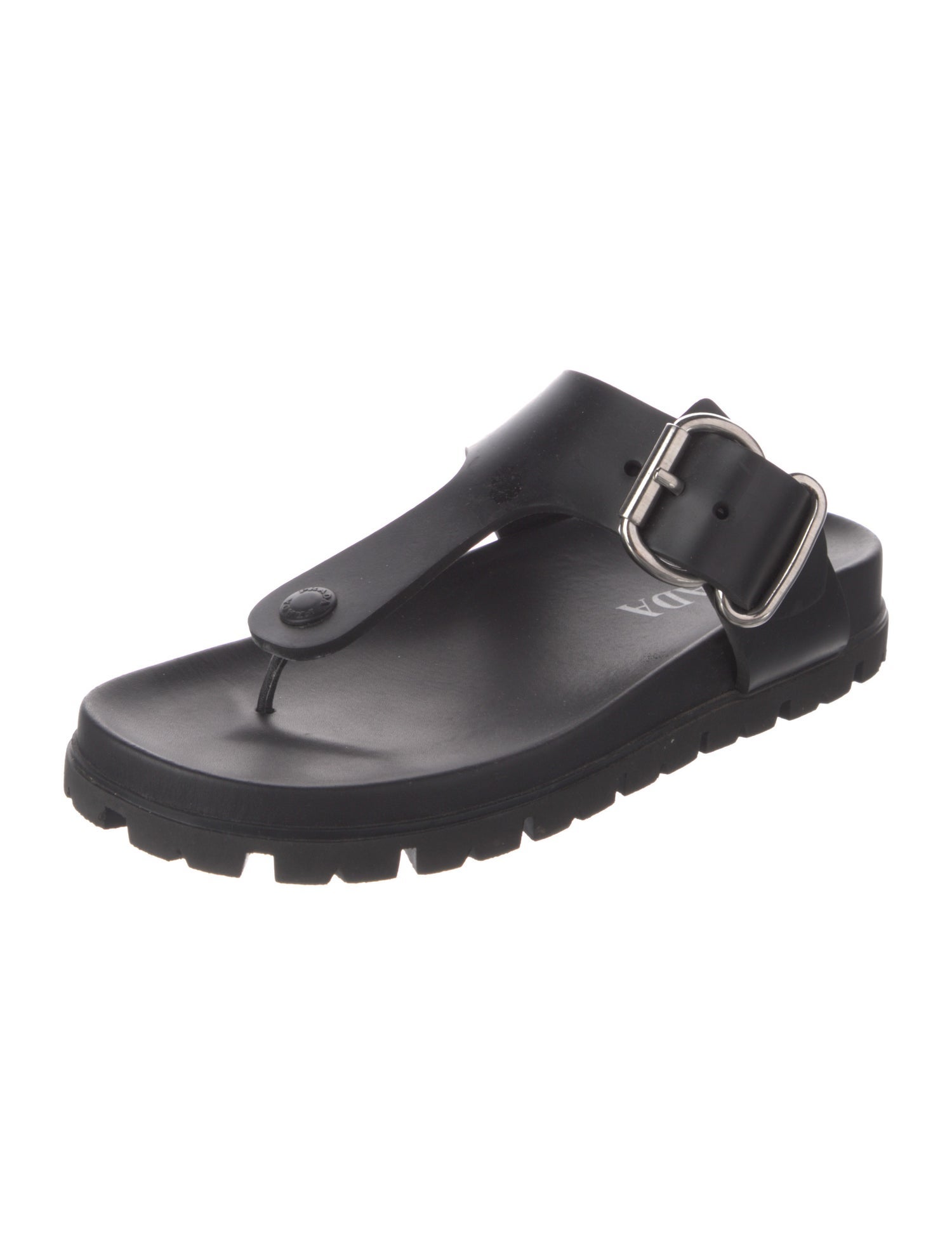 Prada Fussbet Buckle Thong Sandal