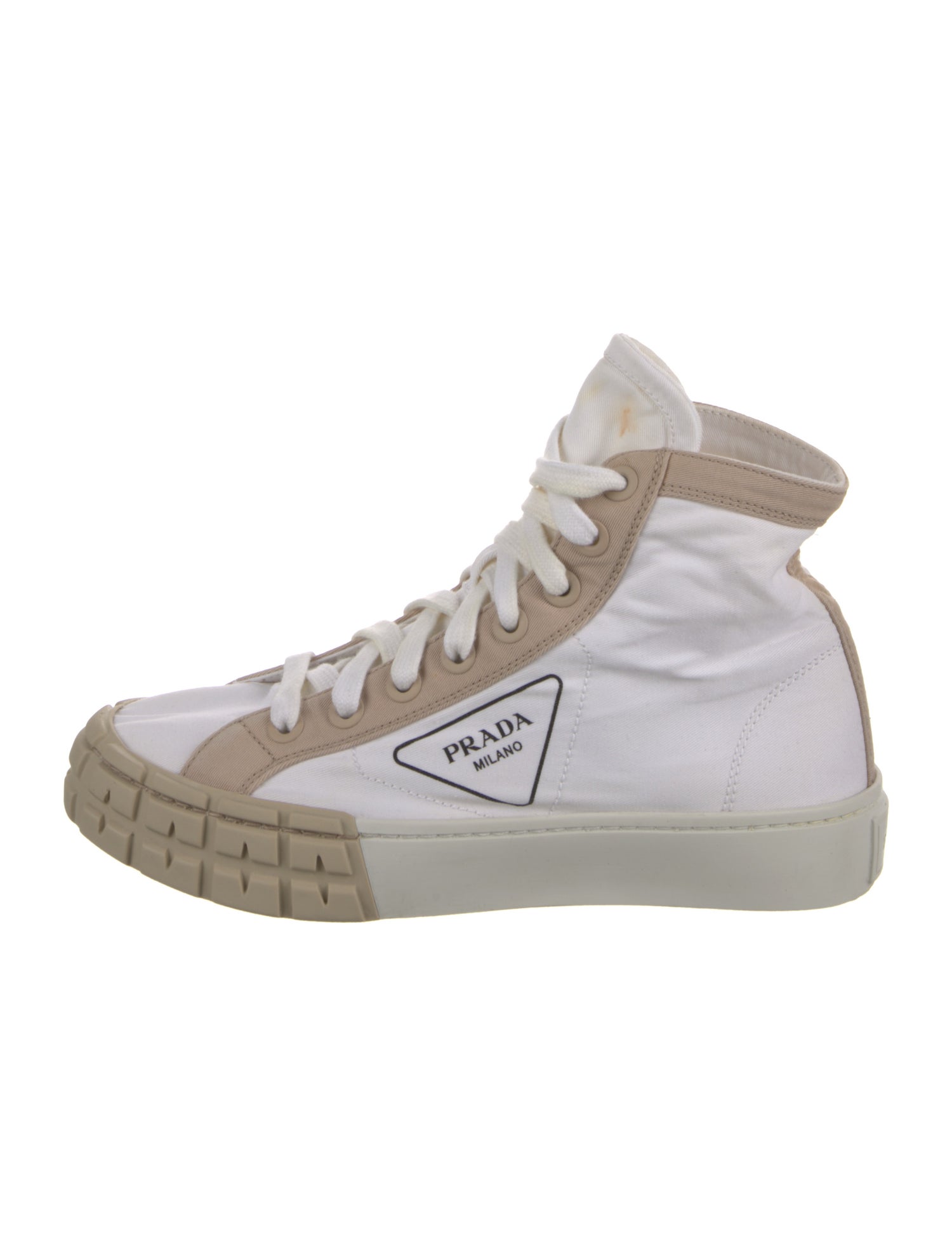 Prada Canvas Colorblock Pattern Sneakers