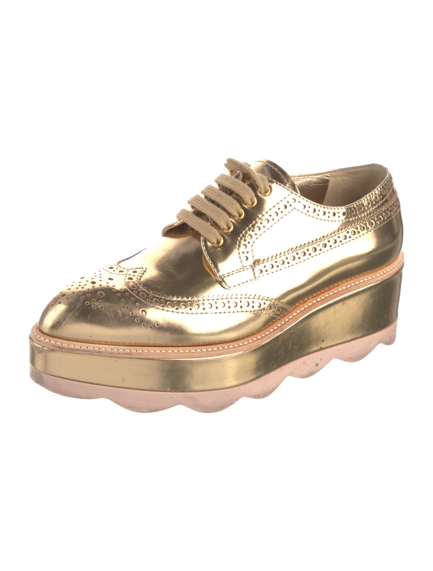 Prada Patent Leather Lasercut Accents Oxfords