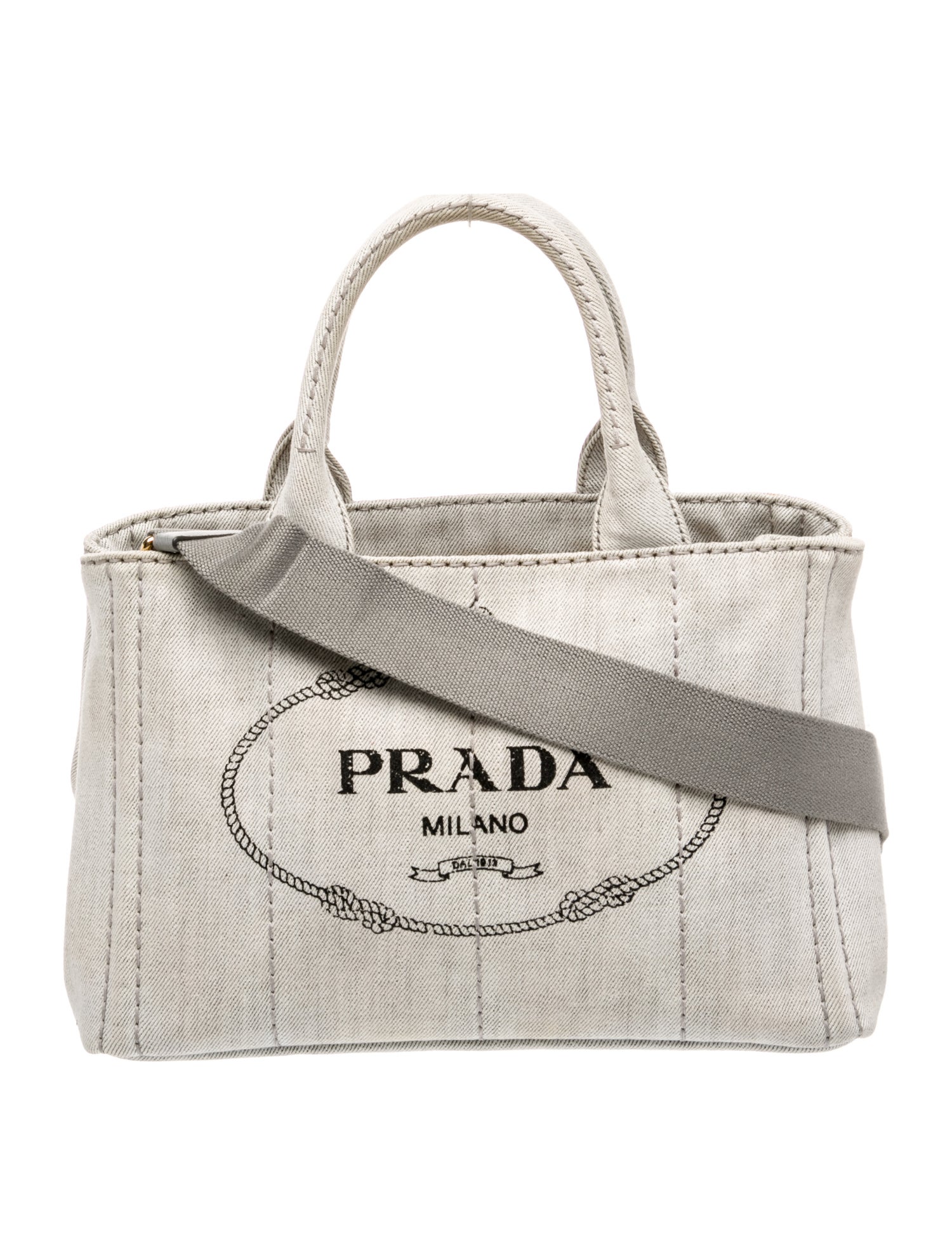 Prada Canvas Top Handle Bag