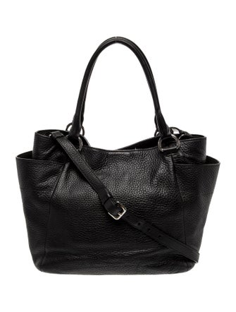 Prada Enameled Metal Triangle Vitello Daino Shoulder Bag