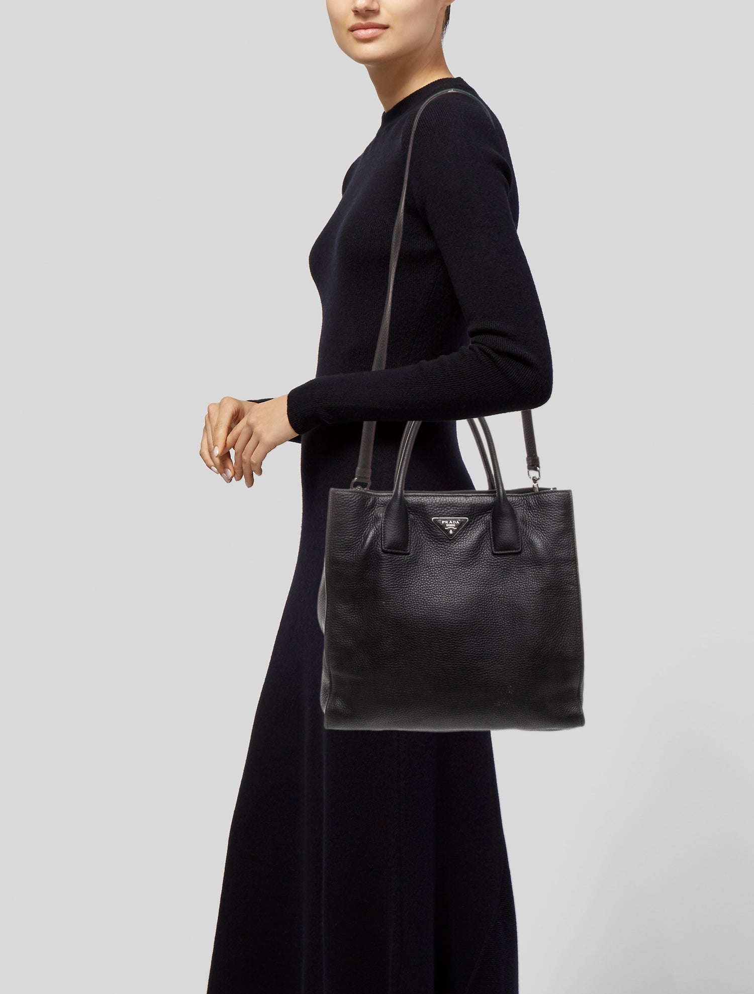 Prada Enameled Metal Triangle Phenix