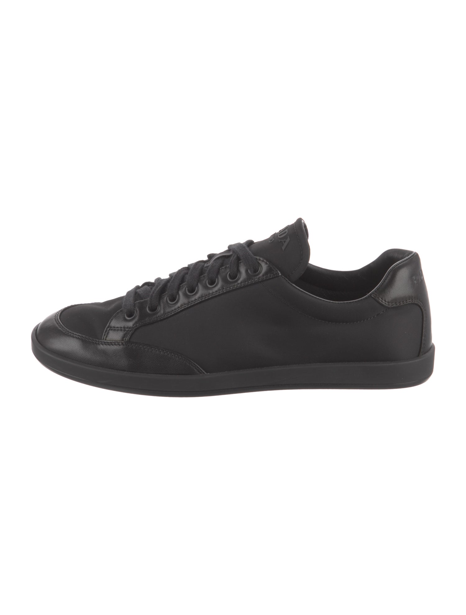 Prada Leather Leather Trim Embellishment Sneakers