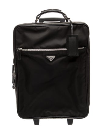 Prada Tessuto Saffiano-Trimmed Rolling Suitcase