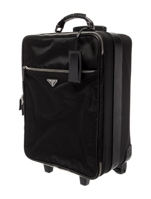 Prada Tessuto Saffiano-Trimmed Rolling Suitcase