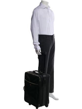 Prada Tessuto Saffiano-Trimmed Rolling Suitcase