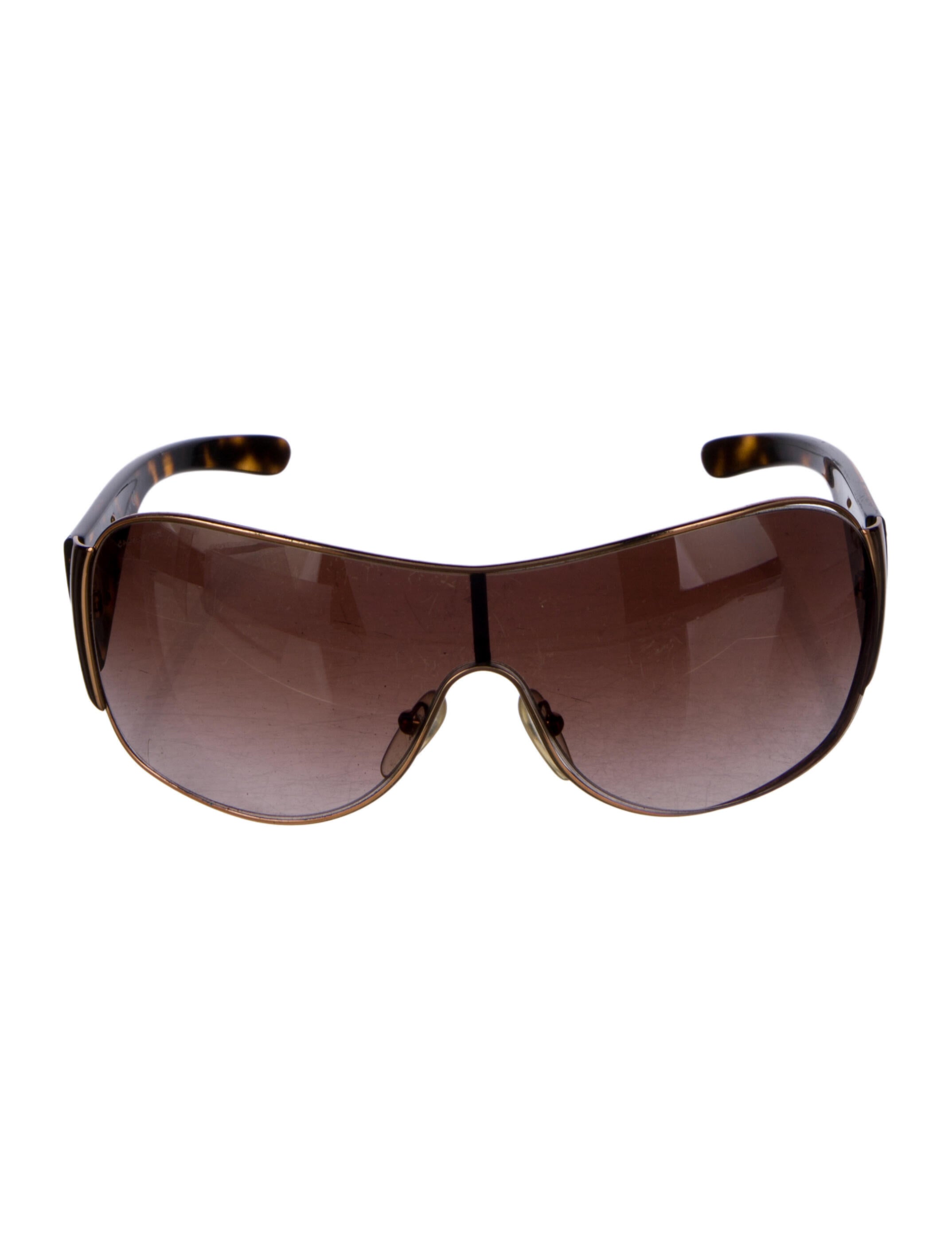 Prada Enameled Metal Triangle Shield Sunglasses