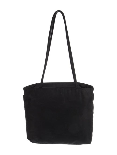 Prada Enameled Metal Triangle Tessuto City Vintage