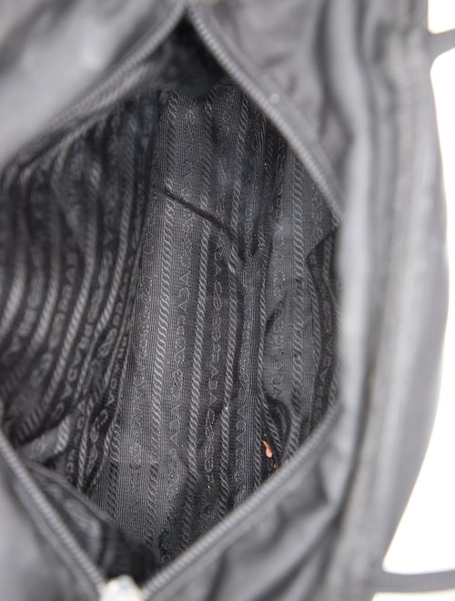 Prada Enameled Metal Triangle Tessuto City Vintage