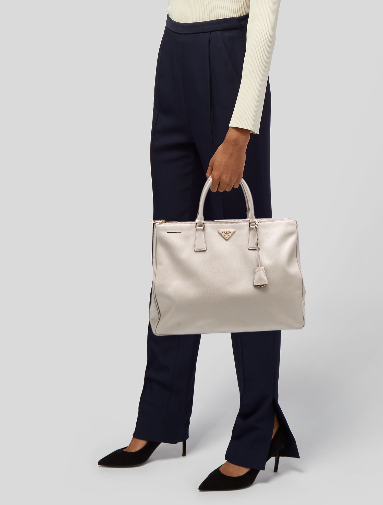 Prada Saffiano Leather Galleria Double Zip XL