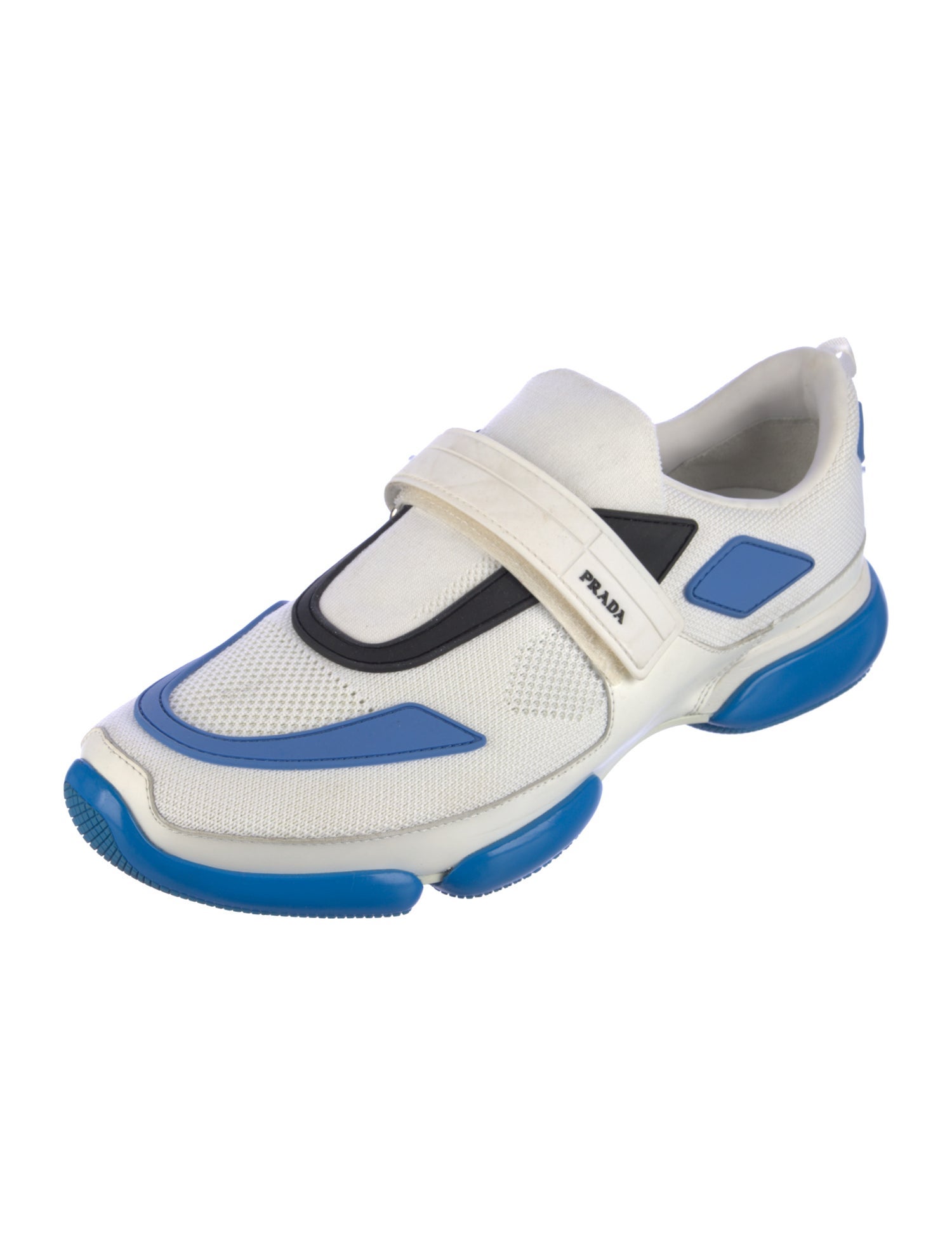 Prada Leather Colorblock Pattern Sneakers