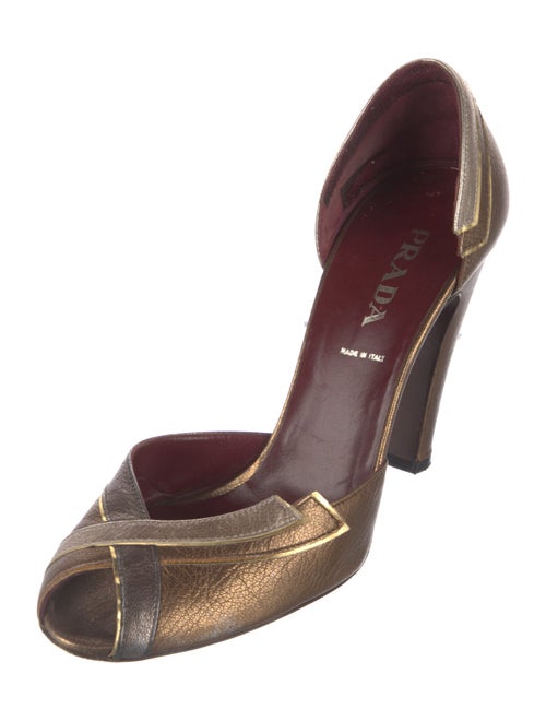 Prada womens Metallic heels