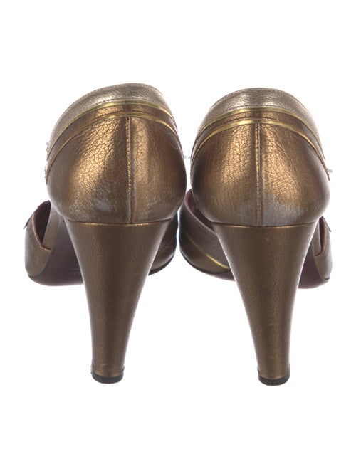 Prada womens Metallic heels