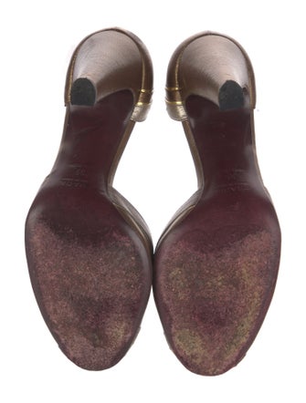 Prada womens Metallic heels