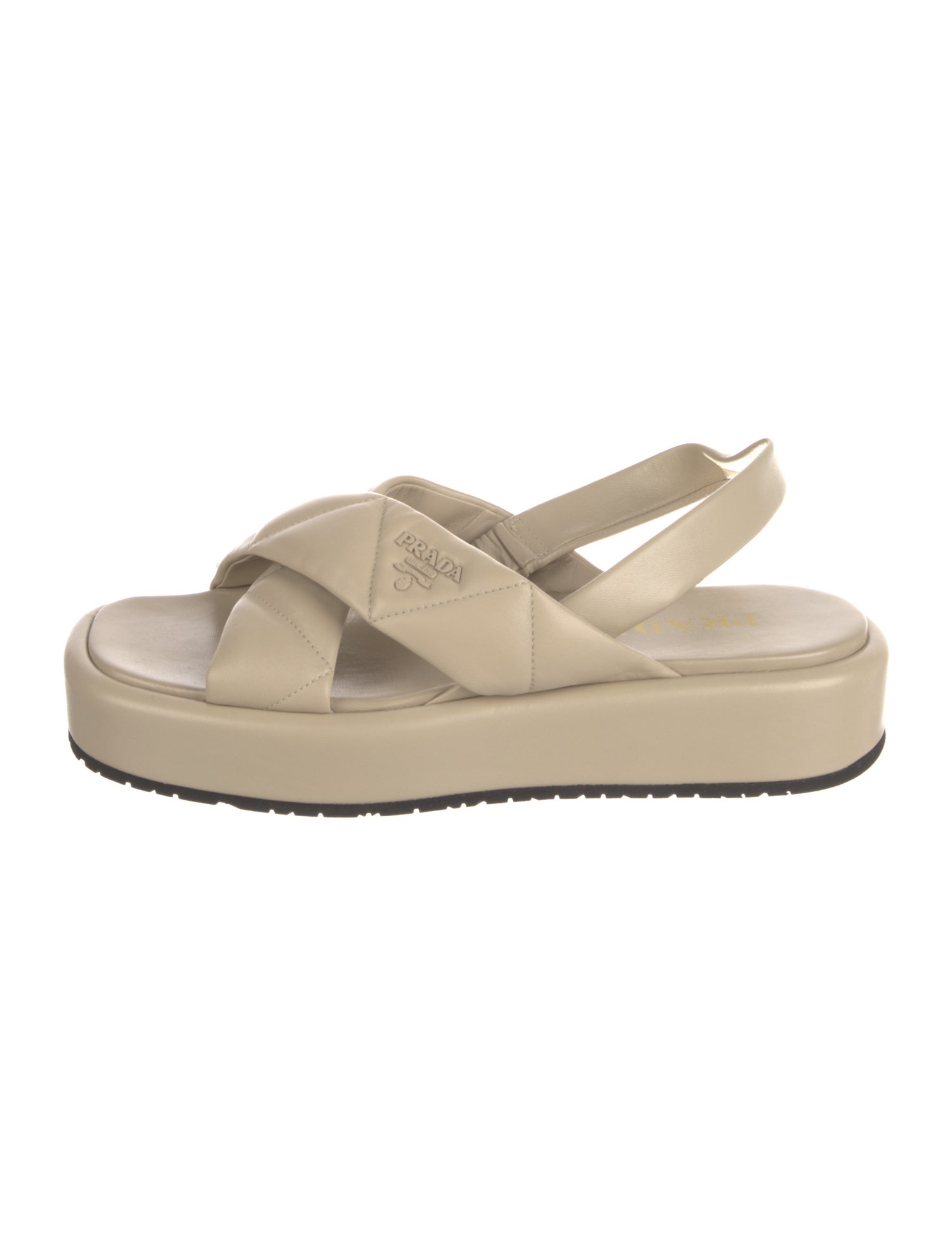 Prada Leather Printed Slingback Sandals