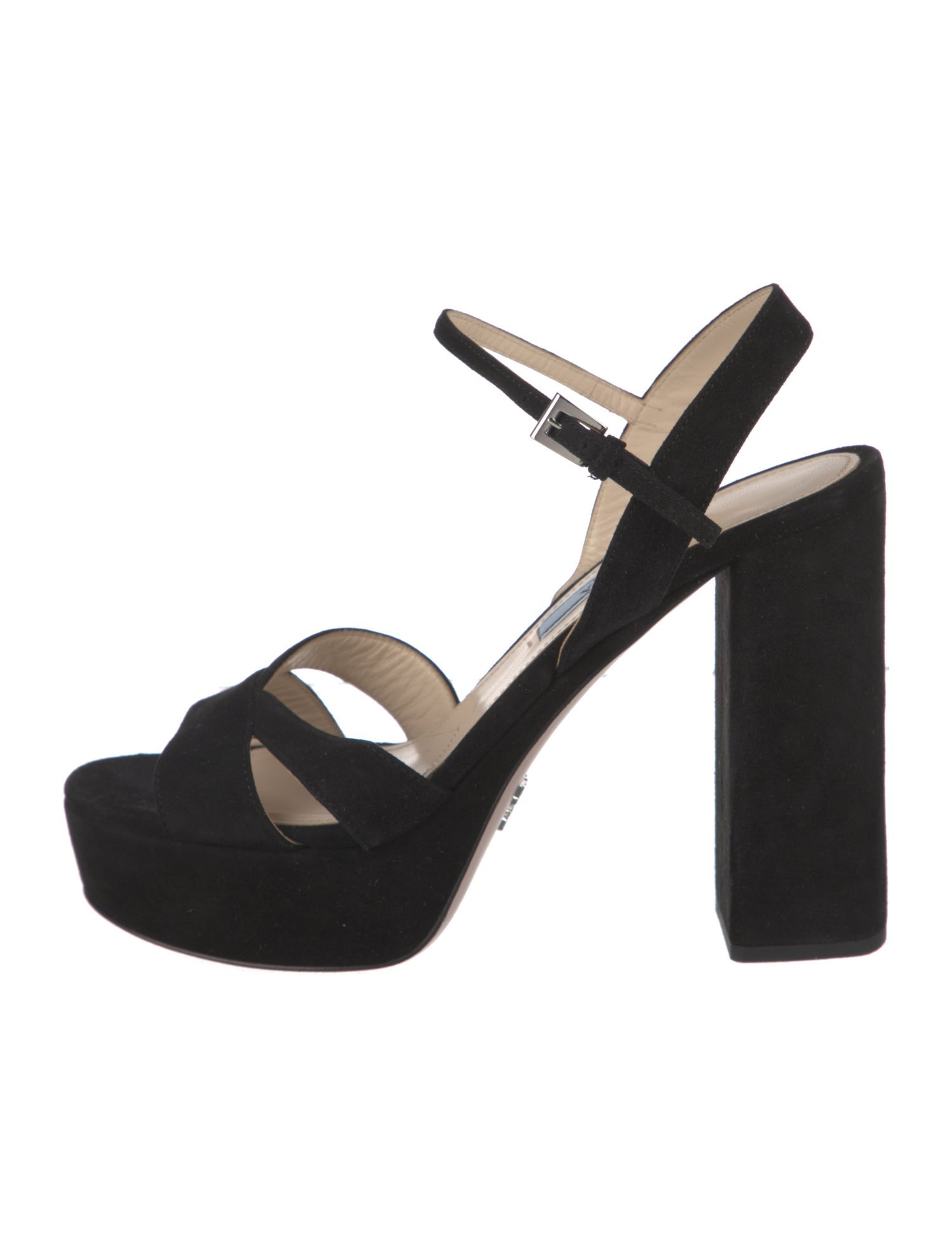 Prada Suede Cutout Accent Sandals