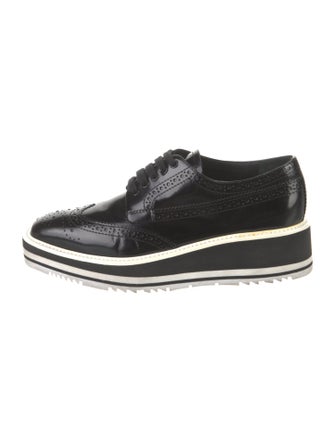 Prada Patent Leather Lasercut Accents Sneakers