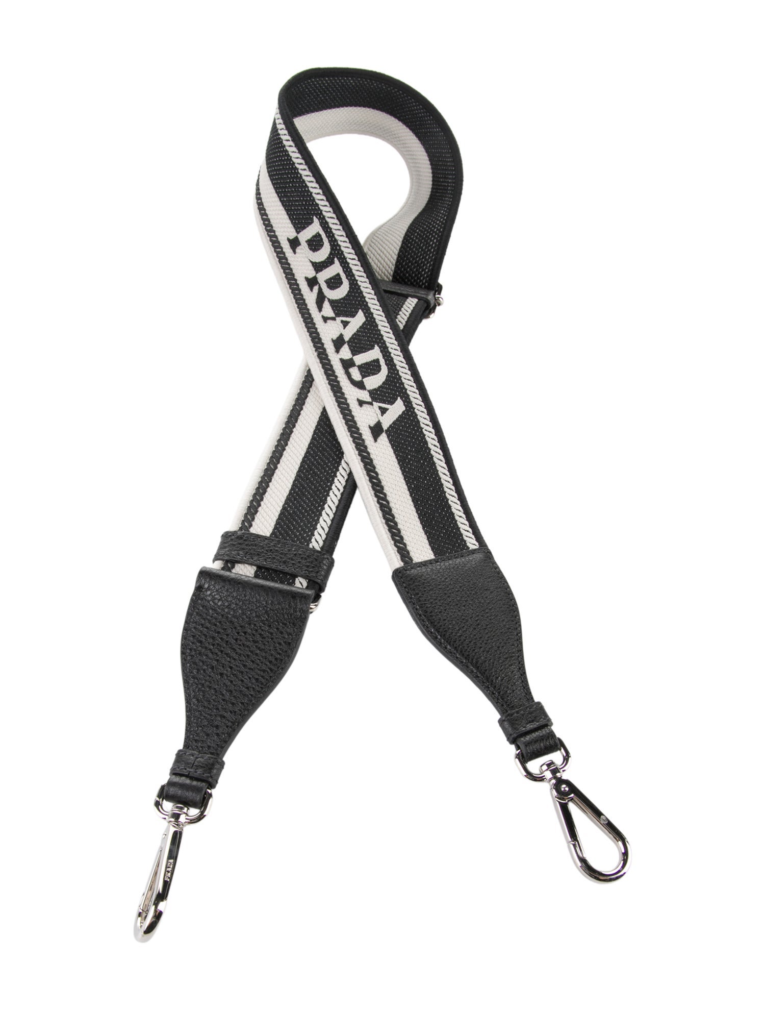 Prada Canvas Leather Trimmed Bag Strap