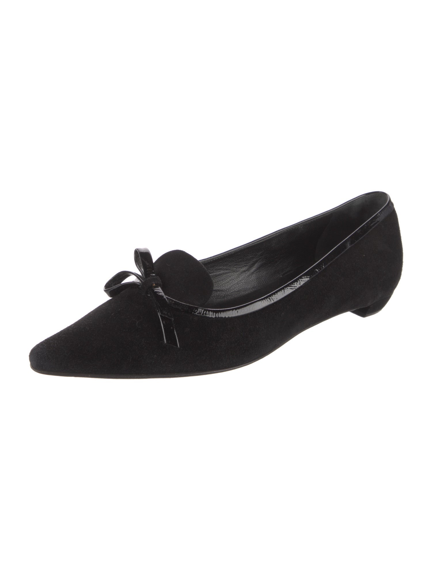 Prada Suede Bow Accents Flats