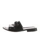 Prada Patent Leather Chain-Link Accents Slides