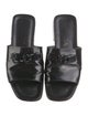 Prada Patent Leather Chain-Link Accents Slides