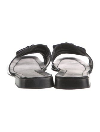 Prada Patent Leather Chain-Link Accents Slides
