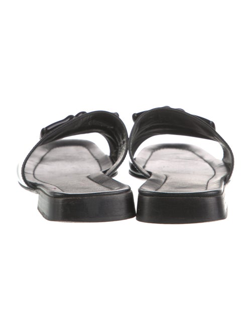 Prada Patent Leather Chain-Link Accents Slides