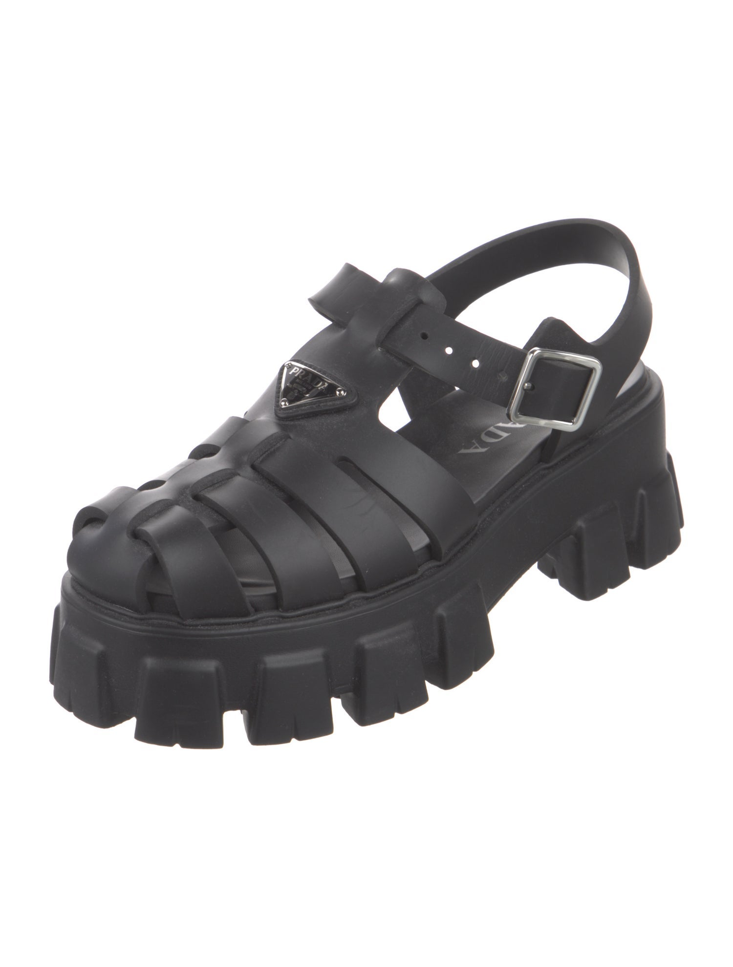 Prada Rubber Slingback Sandals