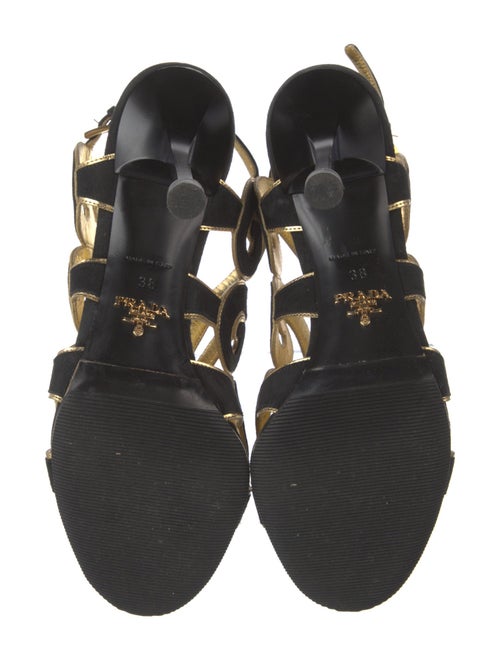 Prada Suede Cutout Accent Slingback Sandals