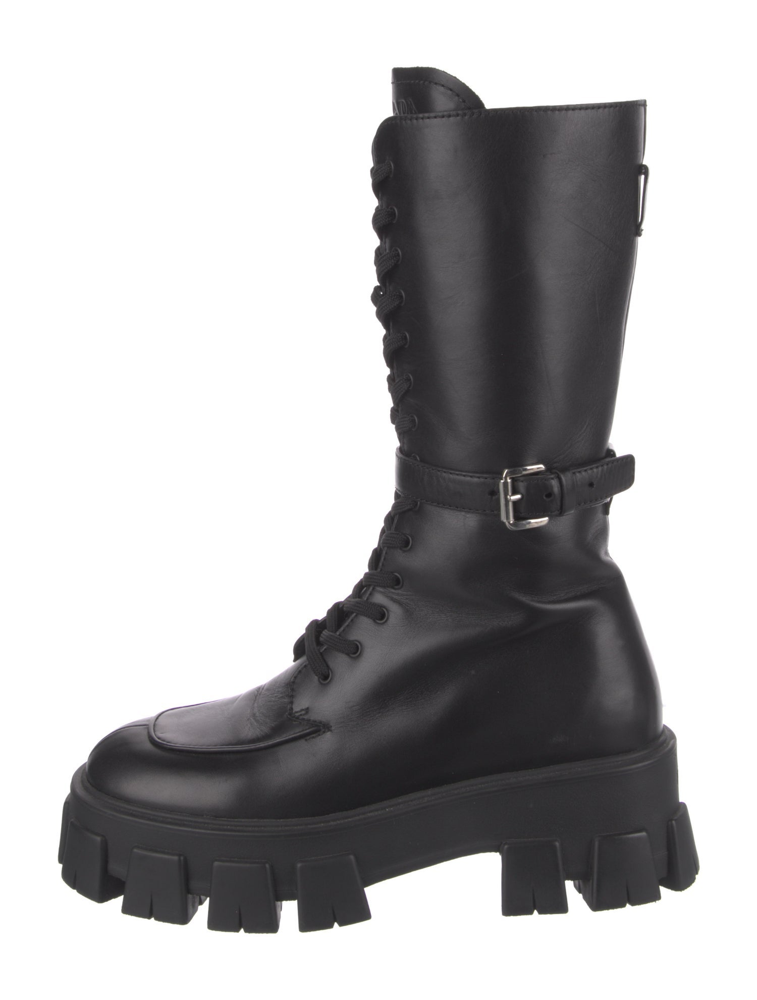 Prada Leather Combat Boots